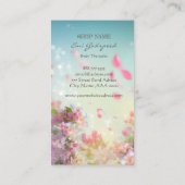 ピンクの花びらが舞うオシャレな名刺 名刺 (裏面)