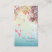 ピンクの花びらが舞うオシャレな名刺 名刺 (正面)