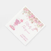 ピンクの花びらとプロセッコの花嫁シャワー スタンダードランチョンナプキン (角)