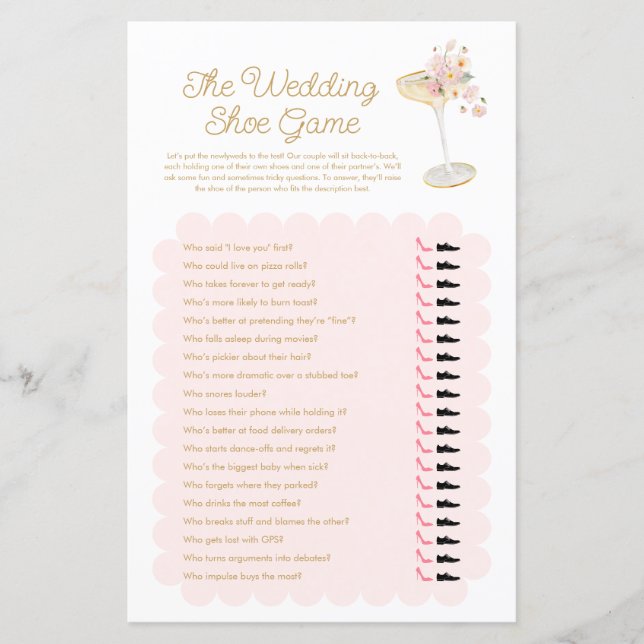 ピンクの花びらとプロセ結婚ッコのシューゲーム (正面)