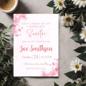 ピンクの花びらと桜の花 招待状