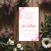 ピンクの花びらと桜の花 招待状