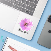 ピンクの花びらに忙しい蜜蜂 フローラル 春 シール (ノートパソコンとiPhone)