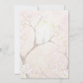 ピンクの花びら景色プレーン招待状 招待状 (裏面)