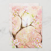 ピンクの花びら眺望 プレーン招待 招待状 (正面/裏面)