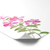 ピンクの花びら絵画の水色 ポスター (角)