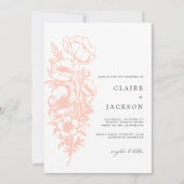 ピンクの花びら 招待状 (正面)