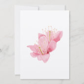 ピンクの花びら 桜の春の結婚式 招待状 (裏面)