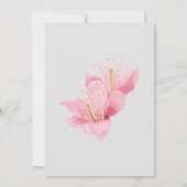 ピンクの花びら 桜の結婚式招待状 招待状 (裏面)