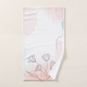 ピンクの花ふろタオルのセット バスタオルセット (ハンドタオル)