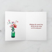 ピンクの花やさしい背景をパーソナライズ カード (内部)