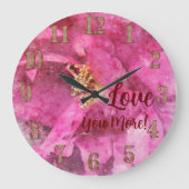 ピンクの花より愛 ラージ壁時計 (正面)