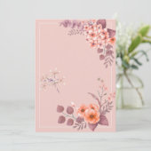 ピンクの花をテーマにした花 招待状 (スタンド正面)