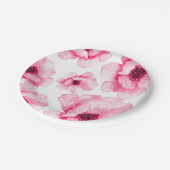 ピンクの花をプレート ペーパープレート (アングル)