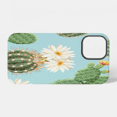ピンクの花を咲かせたサボテン:明るい装飾 iPhoneケース (裏面横)