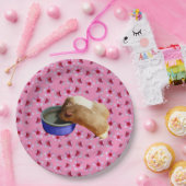 ピンクの花を咲かせたモルモット ペーパープレート (パーティー)