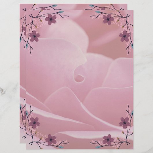 ピンクの花を固定 (正面/裏面)