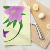 ピンクの花を持つハチドリ キッチンタオル (四つ折り)