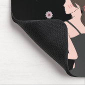 ピンクの花を持つバラの少女 マウスパッド (コーナー)