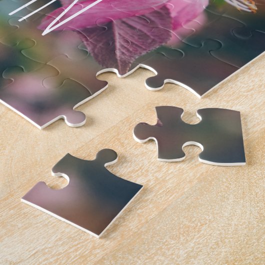 ピンクの花を持つ梅の木の枝 ジグソーパズル (側面)