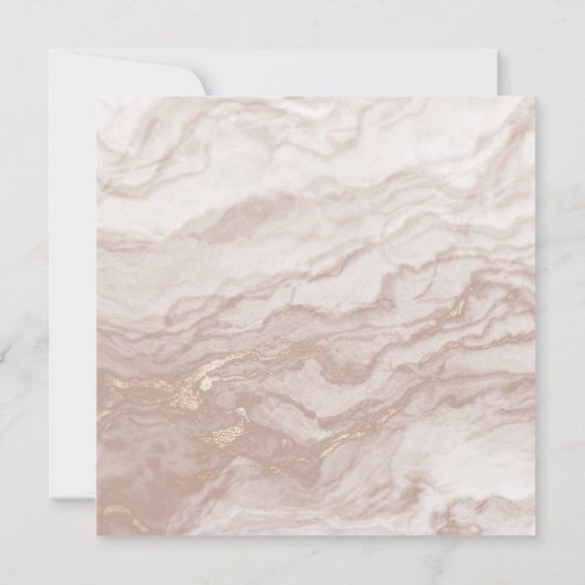 ピンクの花を持つ熱帯緑のリース 招待状 (裏面)