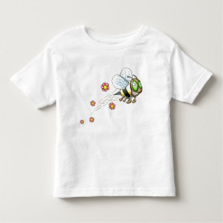 ピンクの花を持つ蜂 トドラーTシャツ