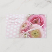 ピンクの花を水玉模様 コーリングカード (裏面)