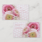 ピンクの花を水玉模様 コーリングカード (正面/裏面)