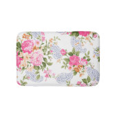 ピンクの花を編葉んだ バスマット (正面)