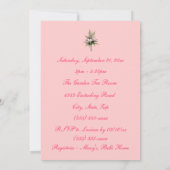 ピンクの花を飾ったアフリカ系アメリカ人の花嫁のブライズシャワー [1] 招待状 (裏面)