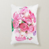 ピンクの花アクセント枕 アクセントクッション (正面(垂直))