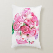 ピンクの花アクセント枕 アクセントクッション (裏面(縦))