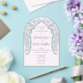 ピンクの花アクリルフロステッド結婚式招待状 アクリル招待状 (インサイチュ (ウェディング))