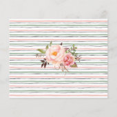 ピンクの花アドバイスハッピーカップルのシャワーカード チラシ (裏面)