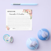 ピンクの花アドバイスハッピーカップルのシャワーカード チラシ (シングル)