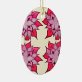 ピンクの花アート花柄 セラミックオーナメント (右)