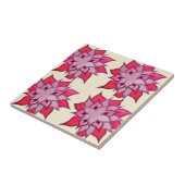 ピンクの花アート花柄 タイル (側面)