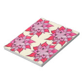 ピンクの花アート花柄 ノートパッド (回転)