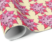 ピンクの花アート花柄 ラッピングペーパー (ロールコーナー)