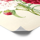 ピンクの花イラストレーション アート ポスター (角)