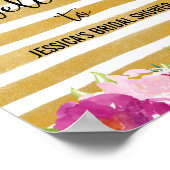 ピンクの花ウェルカムポスタープリント ポスター (角)