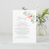 ピンクの花エレガントな結婚情報 エンクロージャーカード (スタンド正面)