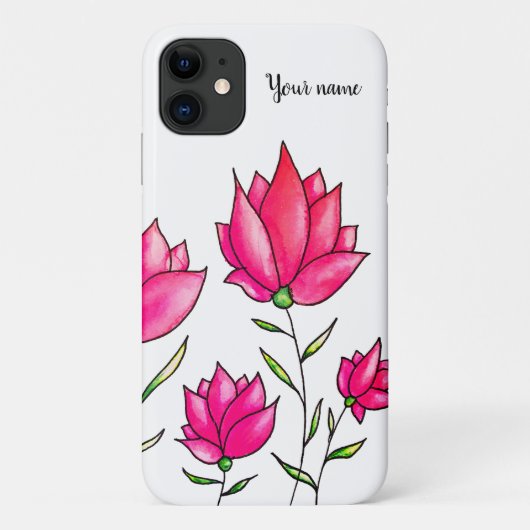ピンクの花エレガントフローラ名 Case-Mate iPhoneケース (裏面)
