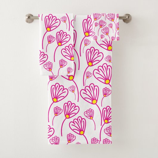 ピンクの花エレガントフローラ バスタオルセット (インサイチュ)