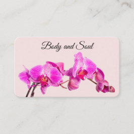 ピンクの花オンバラ手作りスパと体製品 名刺