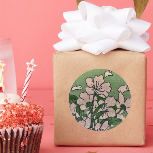 ピンクの花カスケードシール ラウンドシール (パーティー)