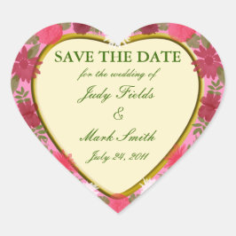 ピンクの花カスタムのシールを保存 ハートシール