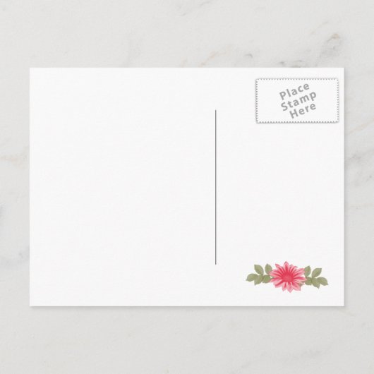 ピンクの花カスタムの日付はがきを保存 案内ポストカード (裏面)