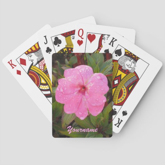 ピンクの花カスタムの遊カード トランプ (裏面)