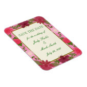 ピンクの花カスタムのDateマグネットを保存 マグネット (右側)